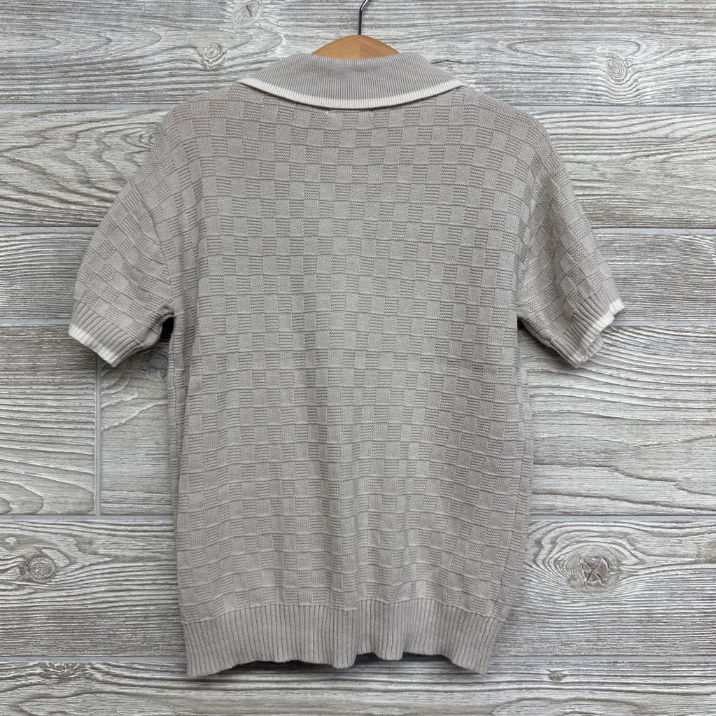 Knit Button Up Shirt Texture Checker 4T
