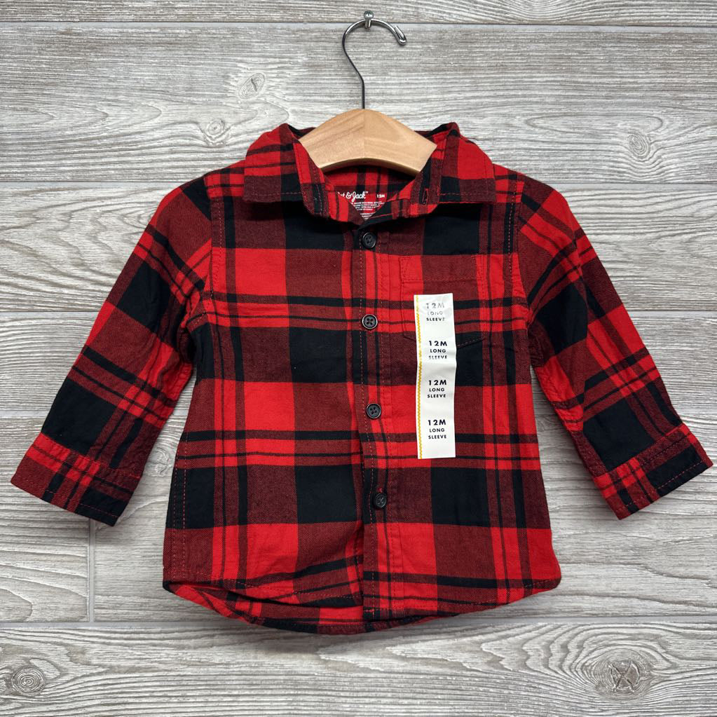 NEW LS Plaid Button Up Shirt 12M