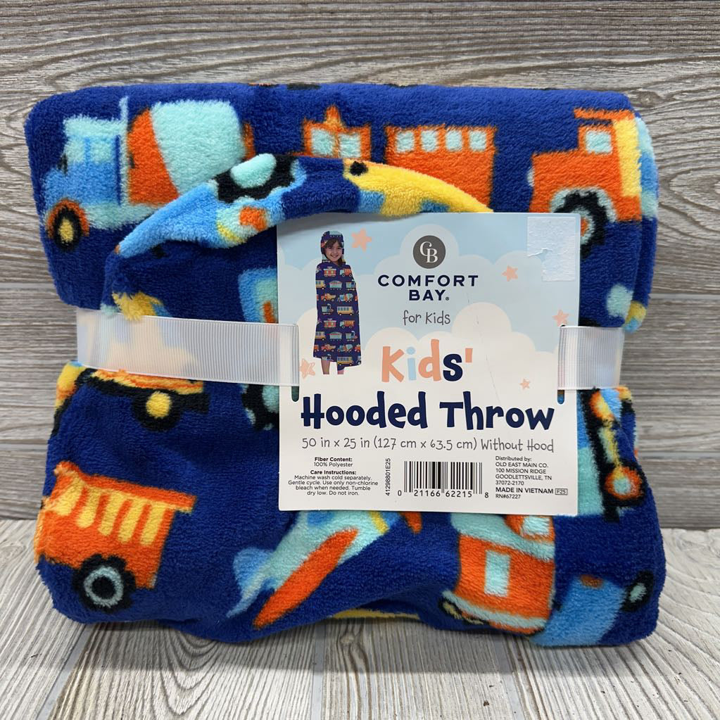 NEW Hooded Plush Vehicles Throw Blanket