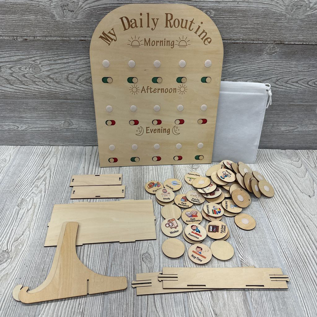 Wooden Daily Routine Chart