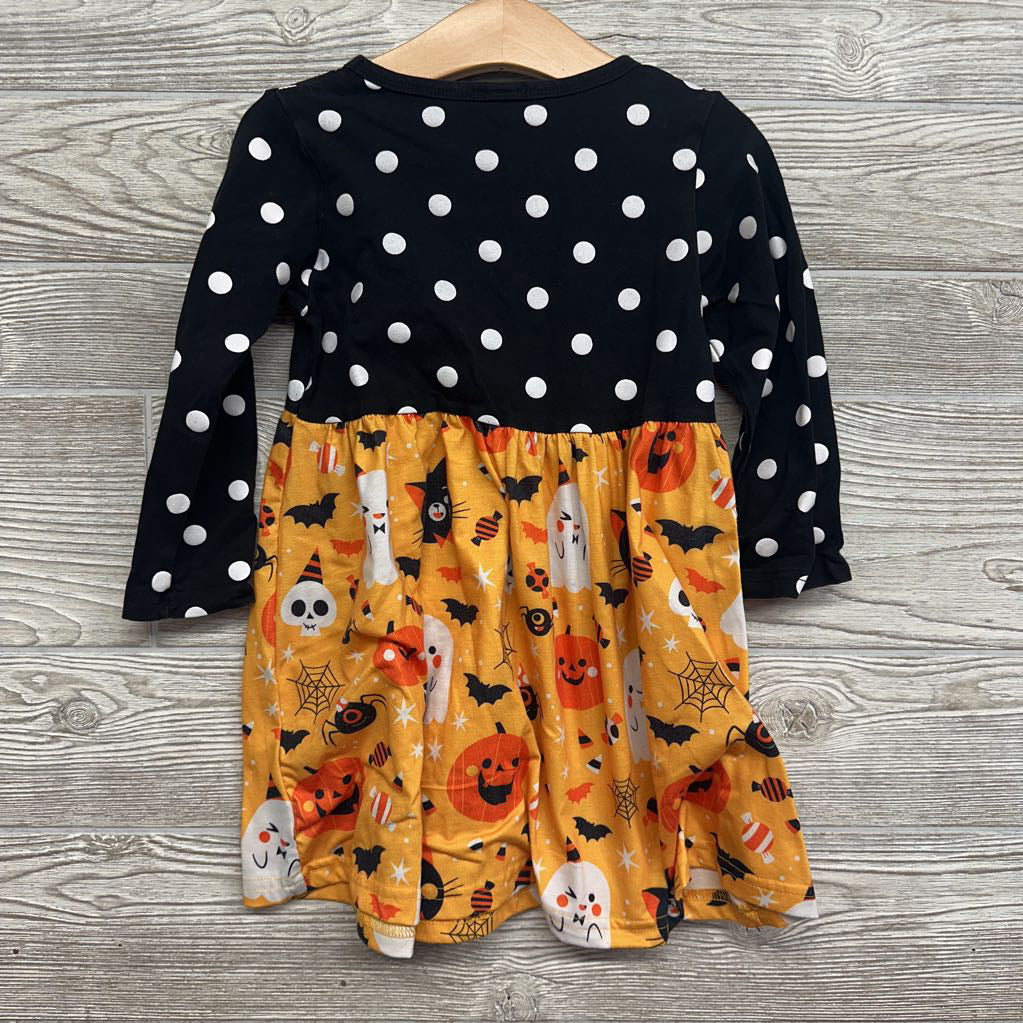 LS Dress Polka Dot Cat, Pumpkins,Ghost 2t