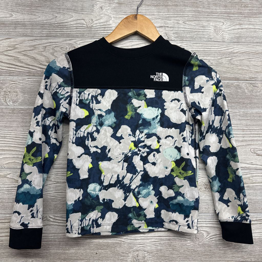 Waffle Knit LS Shirt Flowers 7-8