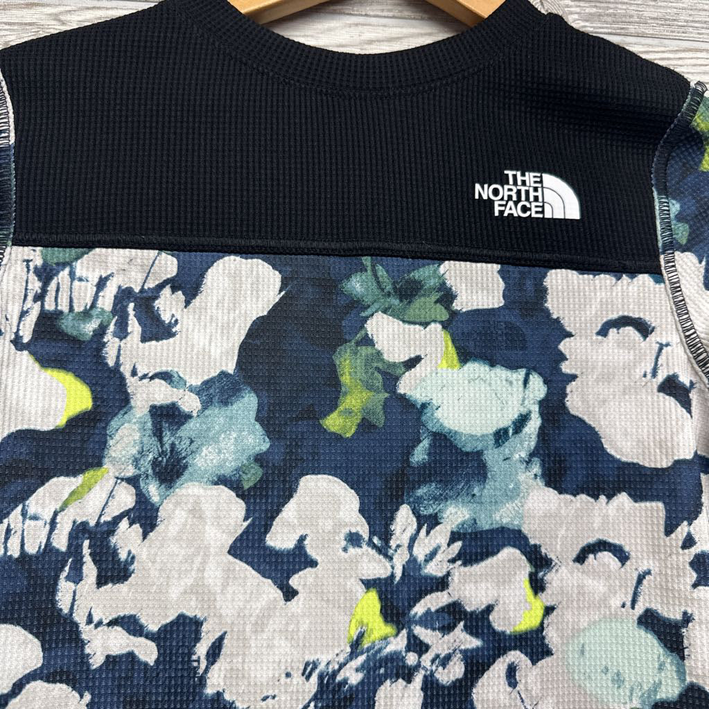 Waffle Knit LS Shirt Flowers 7-8