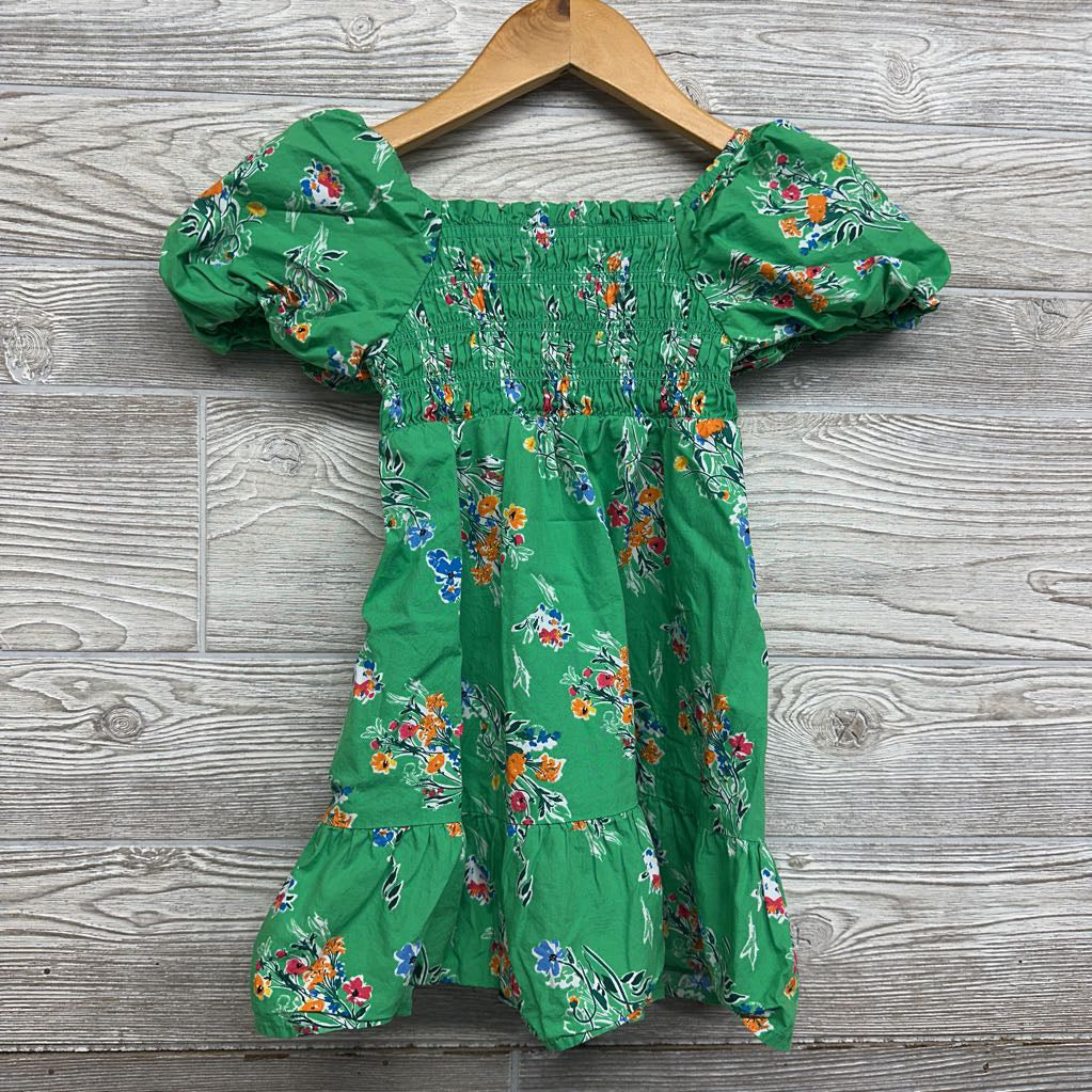 Smocked Puff Sleeve Dress Flowers 5