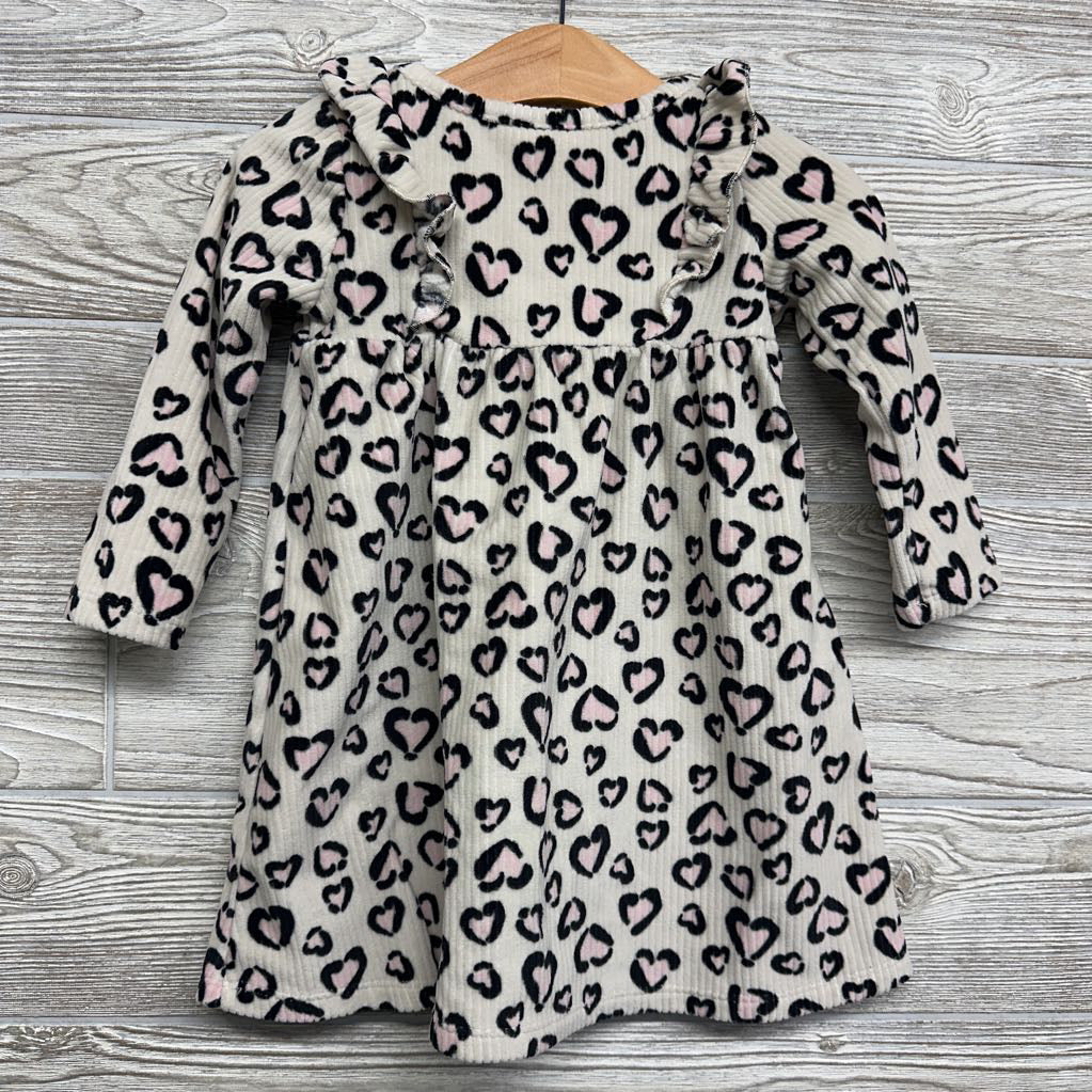 Ribbed Velour Dress Hearts 18M