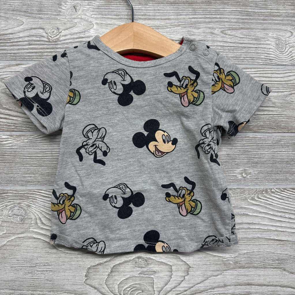 Shortalls & Shirt Mickey 3-6M