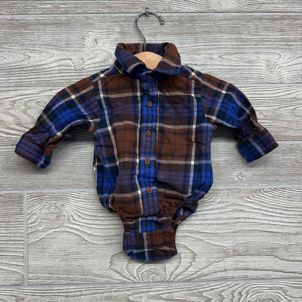 Plaid Flannel Button Up Shirt 0-3M