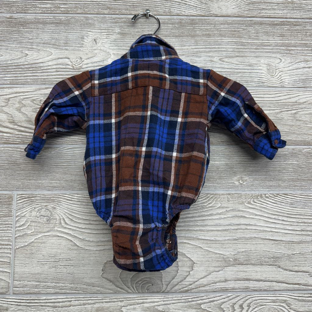 Plaid Flannel Button Up Shirt 0-3M