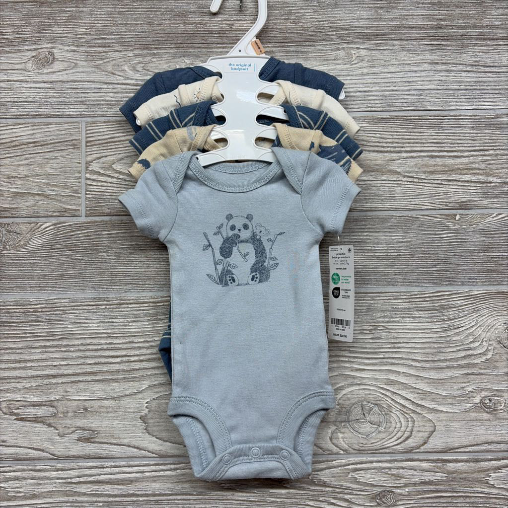 NEW 5 Pk Bodysuits Pandas Stripes Suns A Great Adventure Preemie