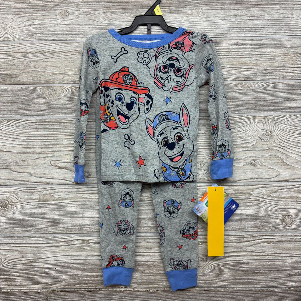 NEW 2 Pc LS PJs Paw Patrol Stars 3T