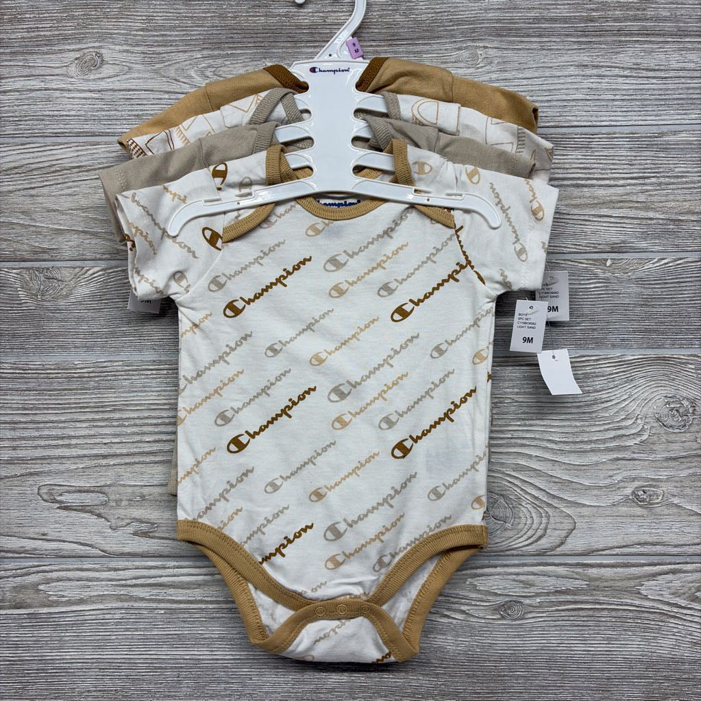 NEW 4 Pk Bodysuits Logos 9M