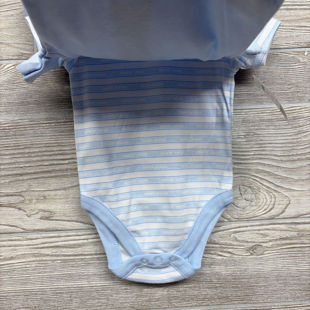 NEW 3 Pk Bodysuits Logos Stripes 6-9M