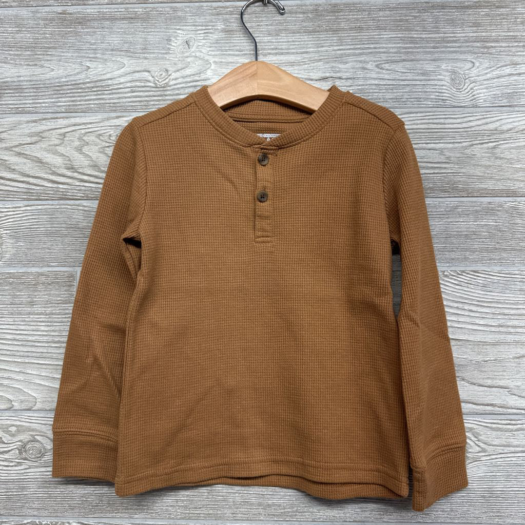 LS Waffle Knit Henley Shirt 4T