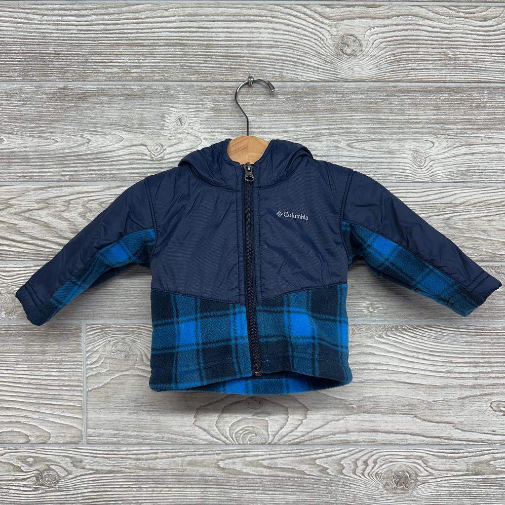 Steens Mt II Overlay Hooded Fleece Jacket Plaid 3-6M
