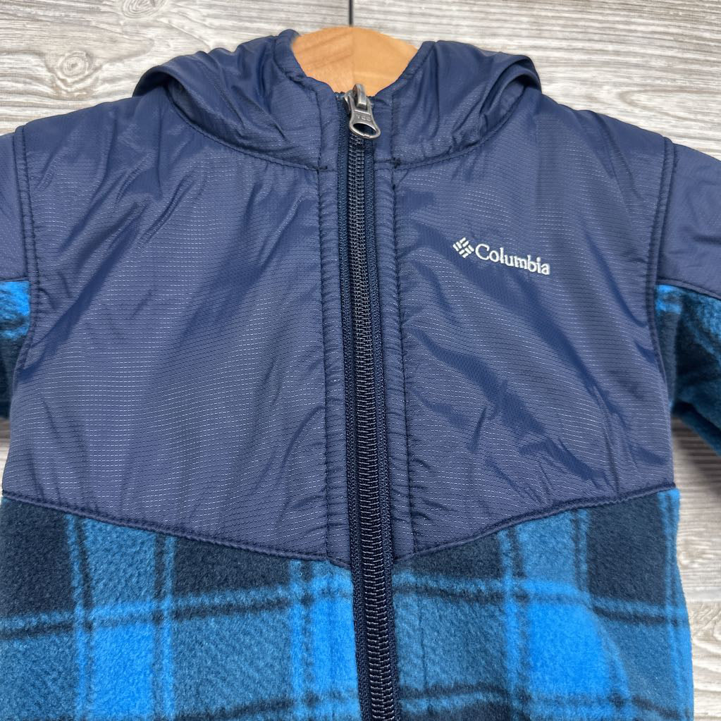Steens Mt II Overlay Hooded Fleece Jacket Plaid 3-6M