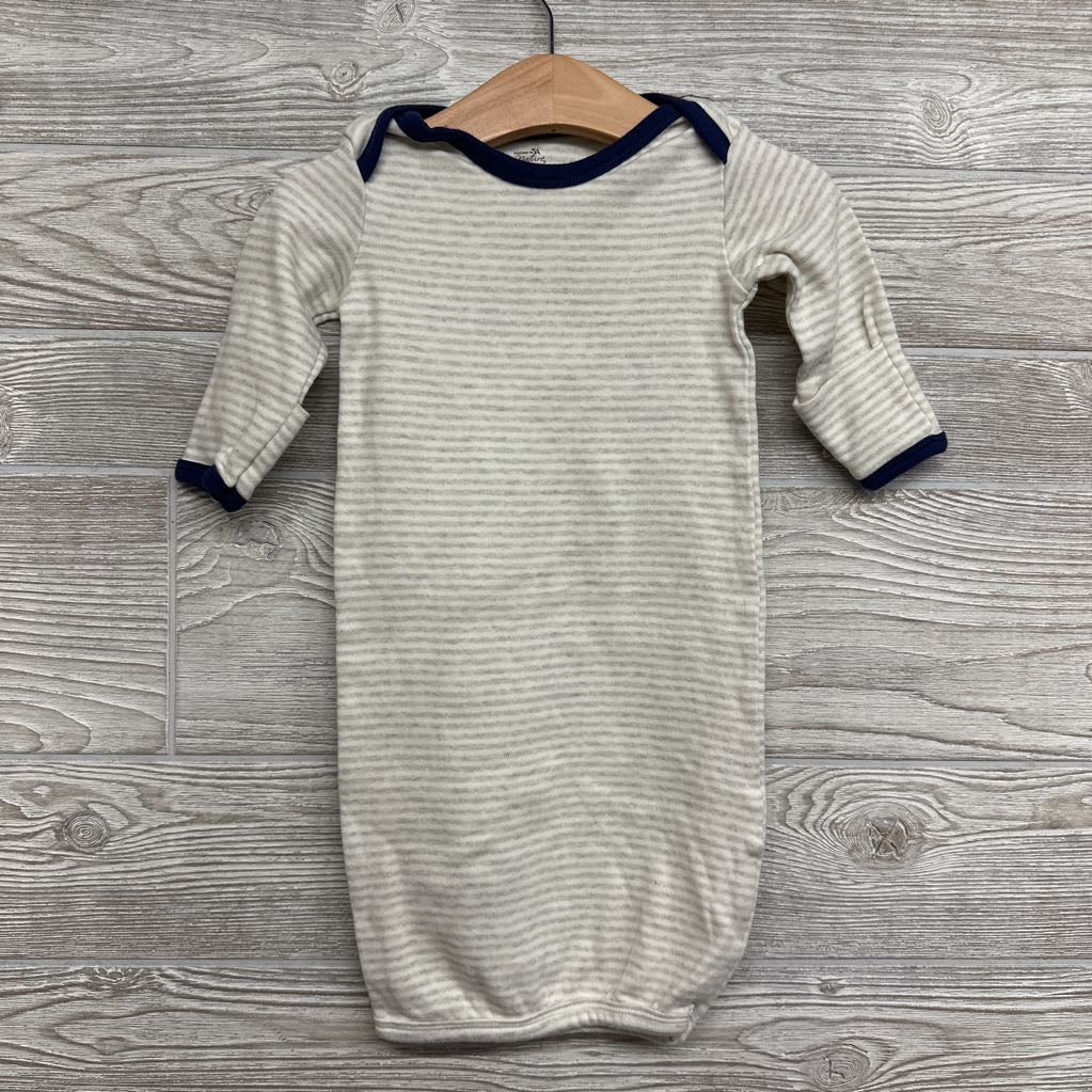 LS PJ Gown Stripes 0-6M