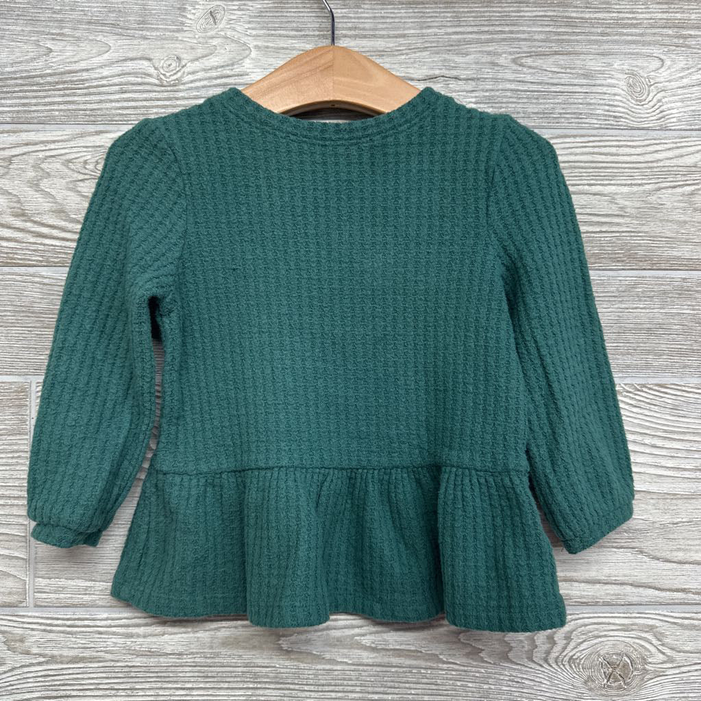 LS Waffle Knit Peplum Shirt 18M