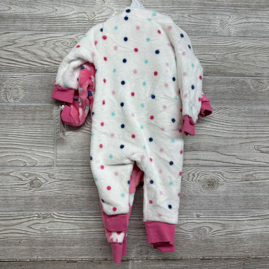 NEW 2 Pc LS Plush Outfits Alpacas Dots 0-3M