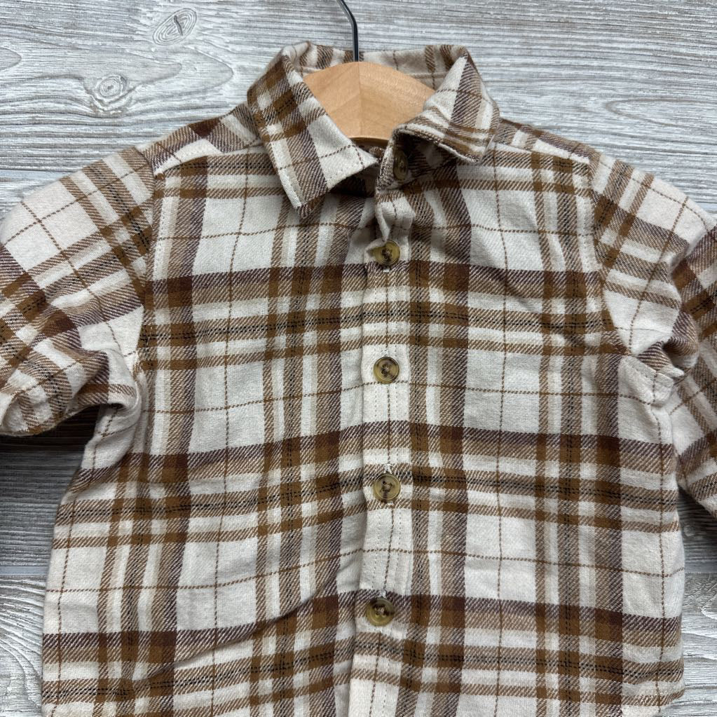 LS Plaid Button Up Shirt 3-6M