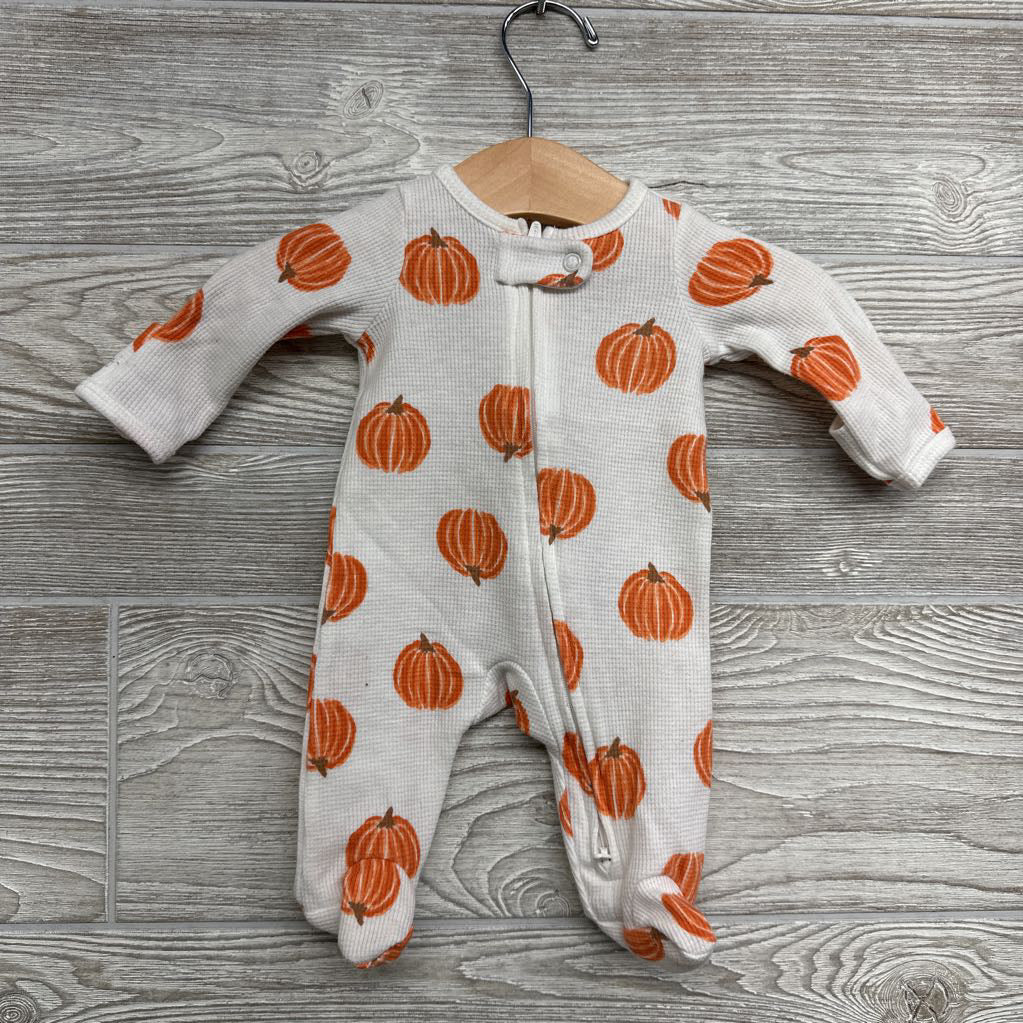 Waffle Knit Sleeper Pumpkins Preemie