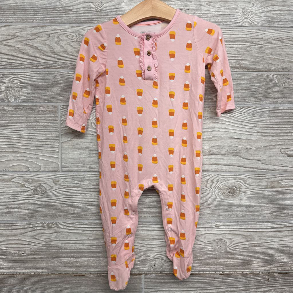 LS Bamboo Footed Outfit Candy Corn 6-9M