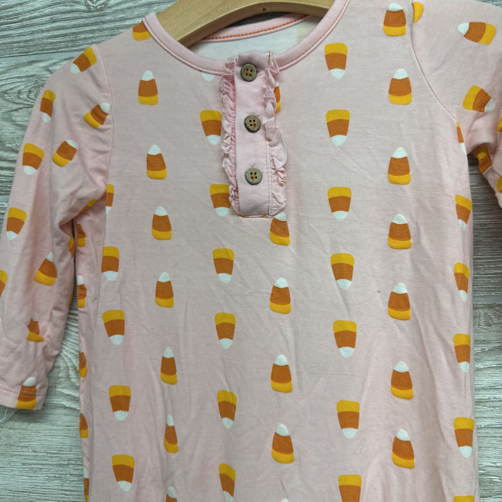 LS Bamboo Footed Outfit Candy Corn 6-9M