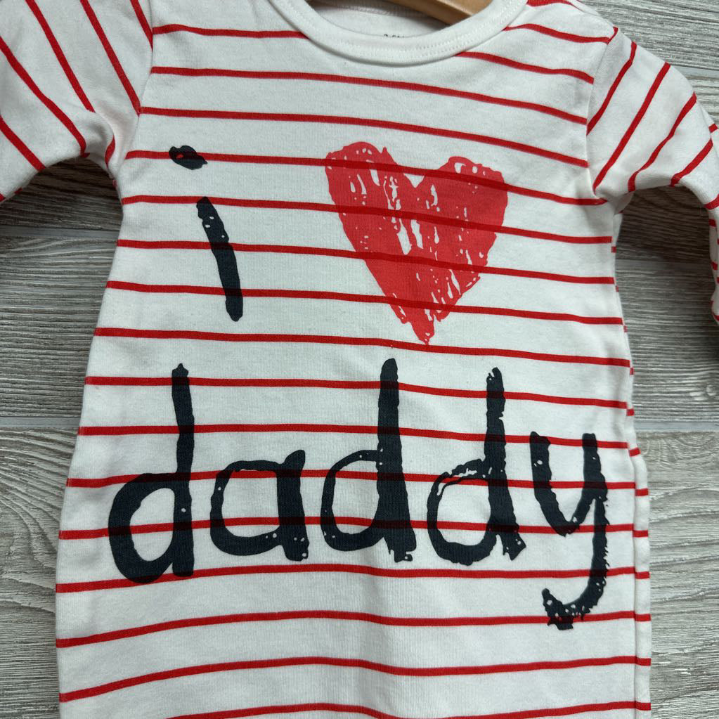 Outfit I Heart Daddy Striped 3-6M