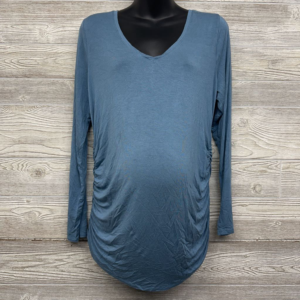 LS Ruched V Neck Shirt Large