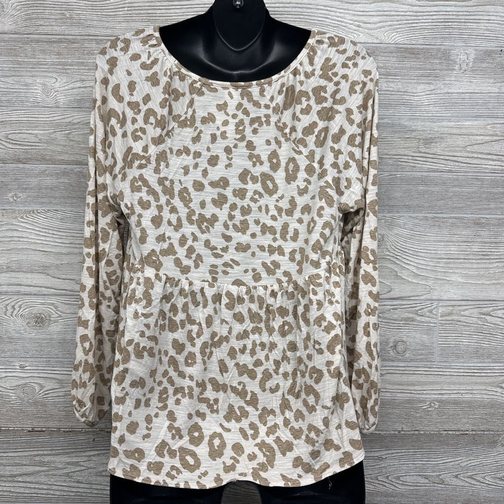 Peplum Animal Print Shirt Medium