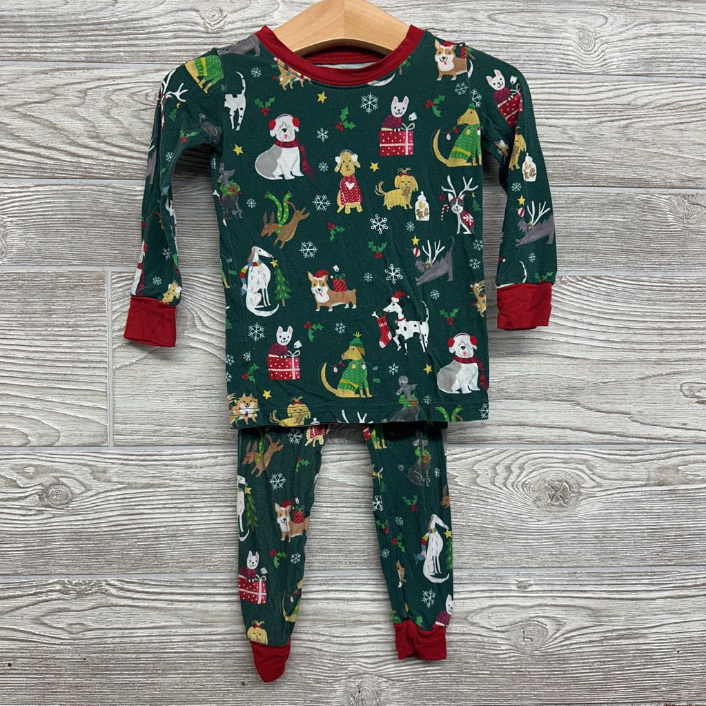 2 Pc LS Bamboo PJs Dogs Christmas Lights 12-18M*