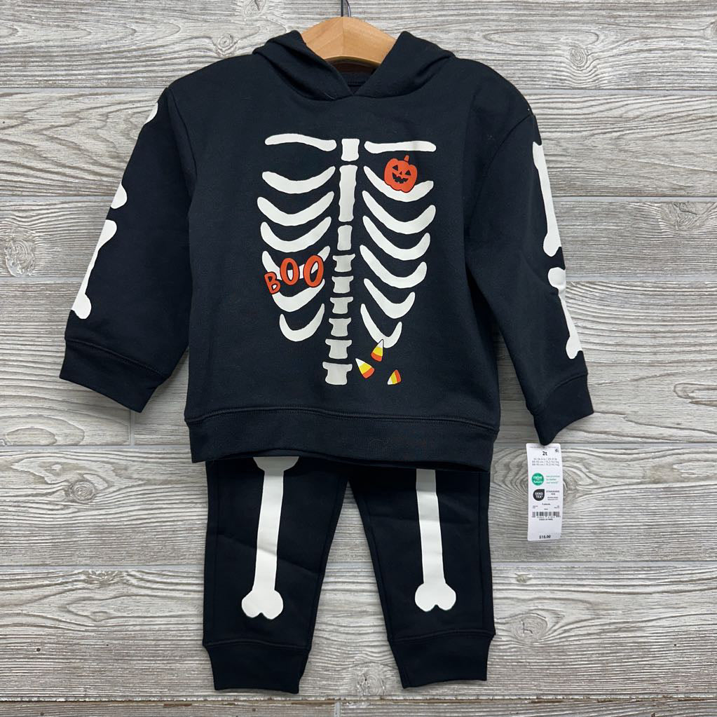 NEW Hoodie & Jogger Sweatpants Skeleton Candy 2T