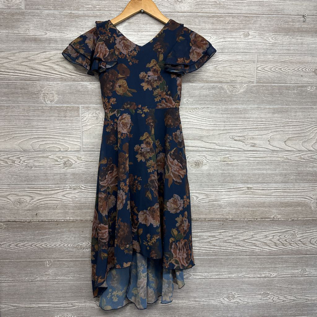 Chiffon Hi Low Dress Flowers 7