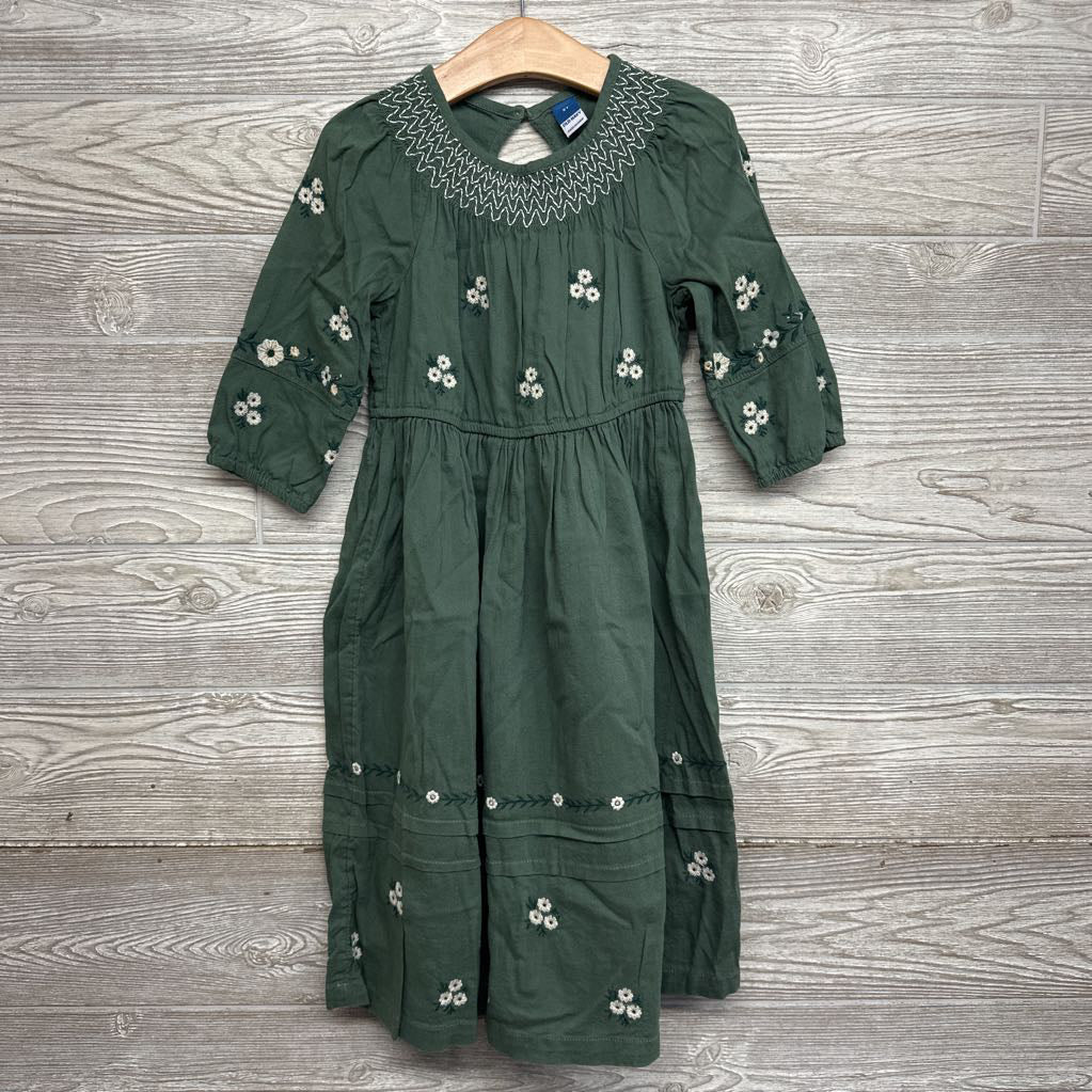 LS Smocked Dress Embroidered Flowers 5T