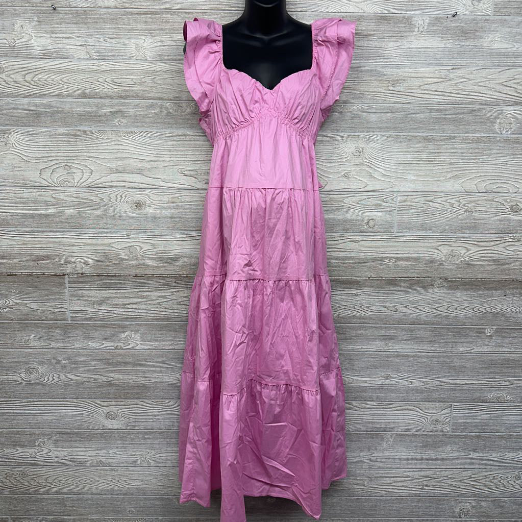 NEW Tiered Flutter Sleeve Dress Medium