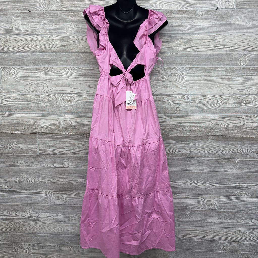 NEW Tiered Flutter Sleeve Dress Medium