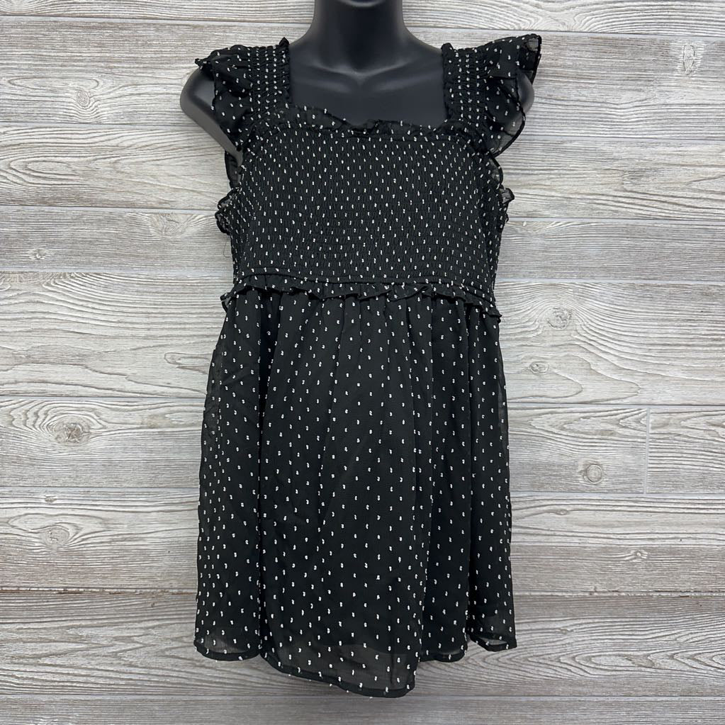 NEW Smocked Blouse Flutter Sleeve Polka Dot Large