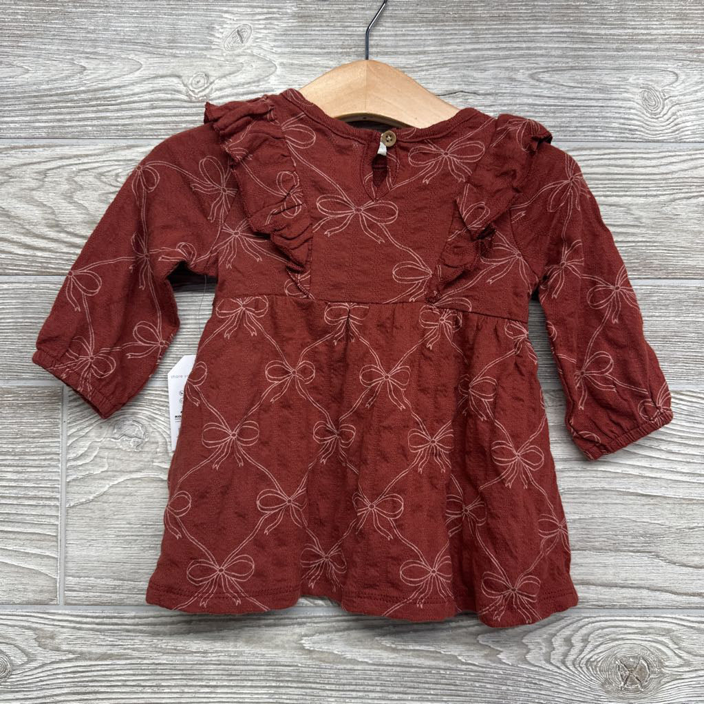 NEW LS Dress Bows & Ruffles 6M