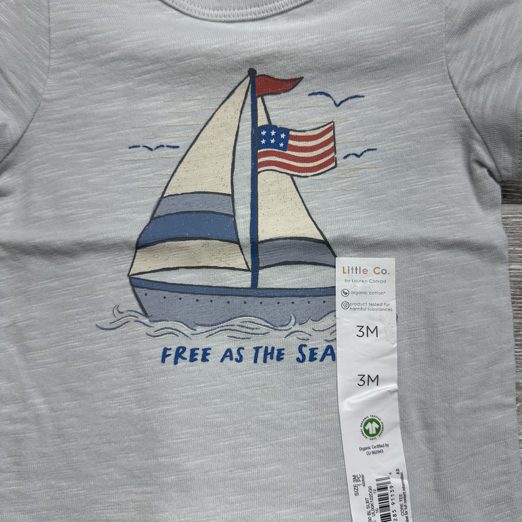 NEW Shirt Sailboat Free At The Sea 3M