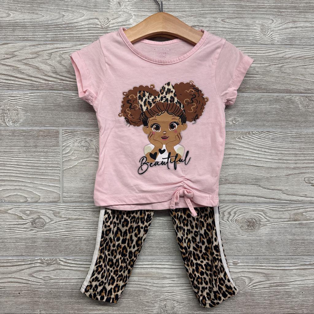 Shirt Beautiful Girl & Animal Print Pants 3t