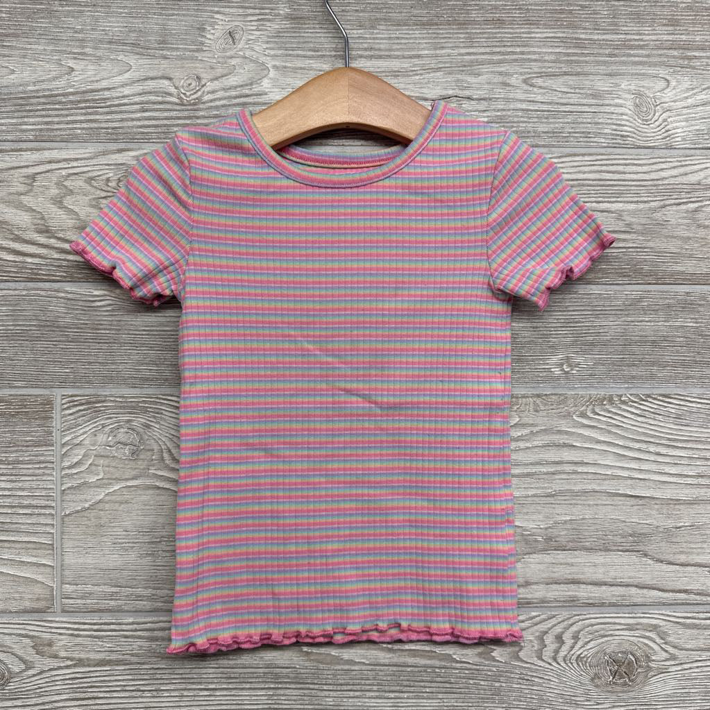 Lettuce Trim Ribbed Shirt Stripes 3t