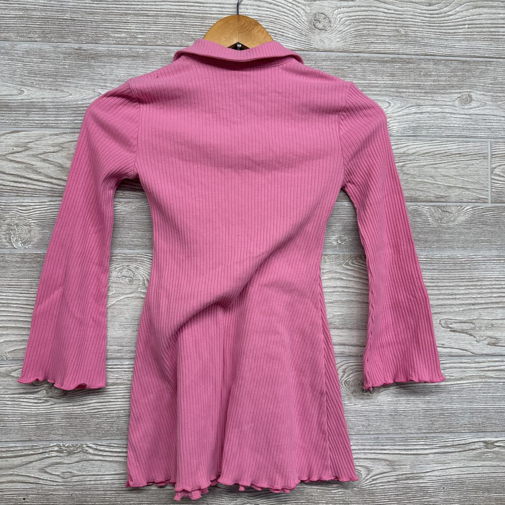 Lettuce Trim Ribbed Polo Dress 8