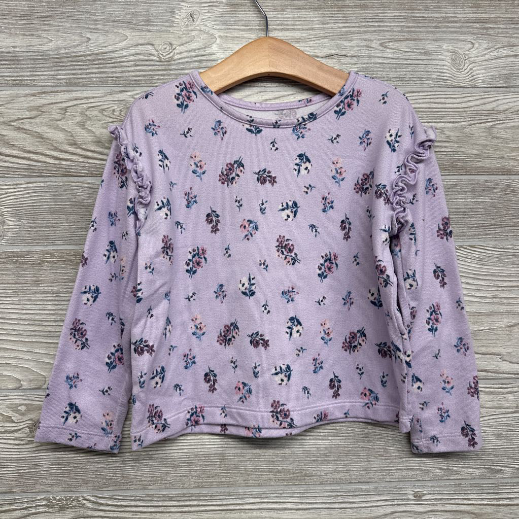 Lite Sweater Shirt Flowers Ruffle Shoulder 5