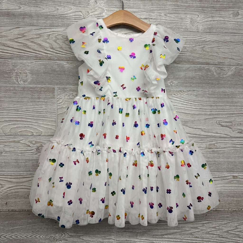Tulle Dress Ruffles Metallic Bows & Minnie Mouse 5t