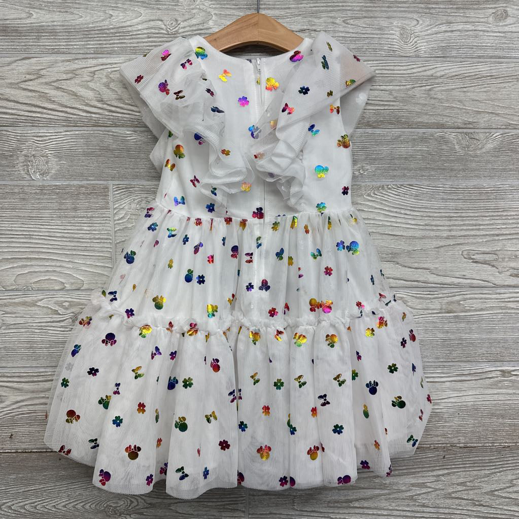 Tulle Dress Ruffles Metallic Bows & Minnie Mouse 5t