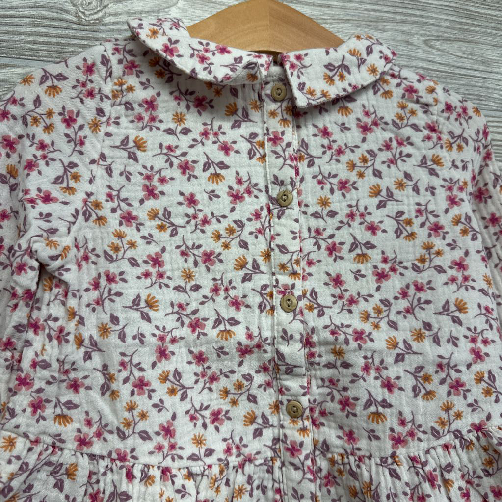 Muslin Peplum Button Up Shirt Flowers 3t
