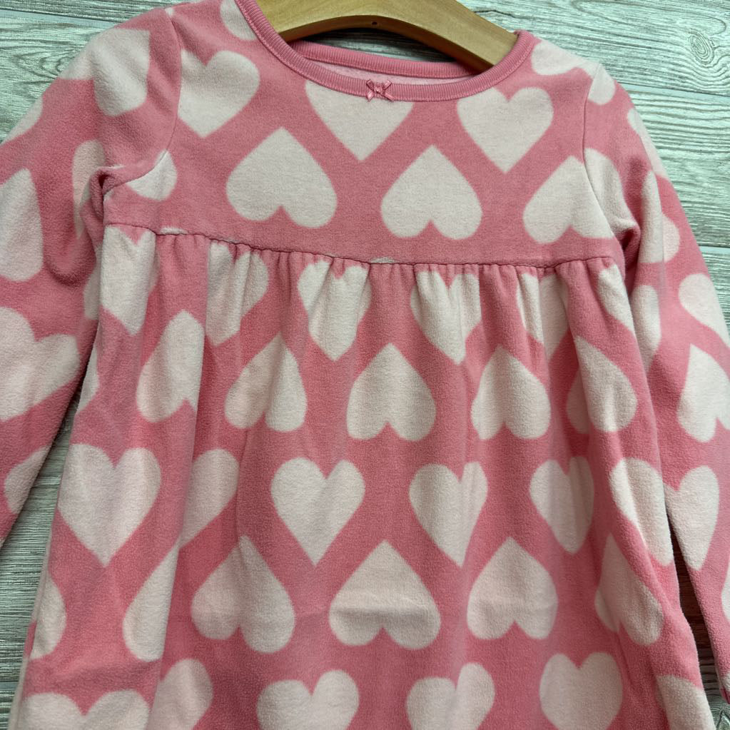 Fleece Pj Gown Hearts 2-3t
