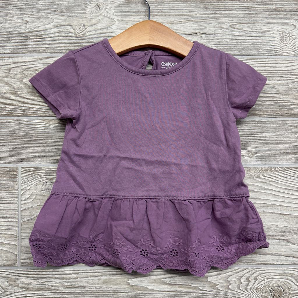 Peplum Shirt Eyelet Flowers 3t