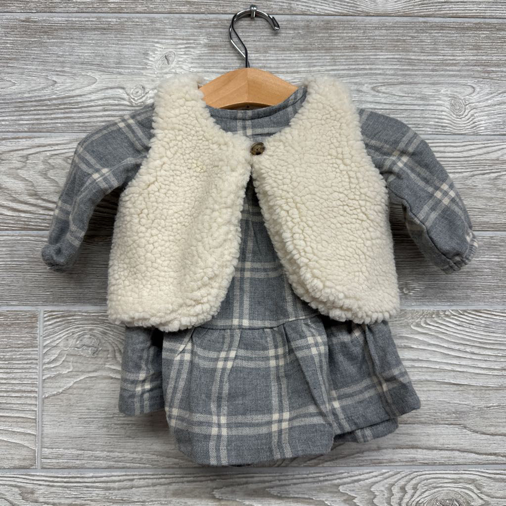 Dress, Bloomers & Sherpa Vest 3M