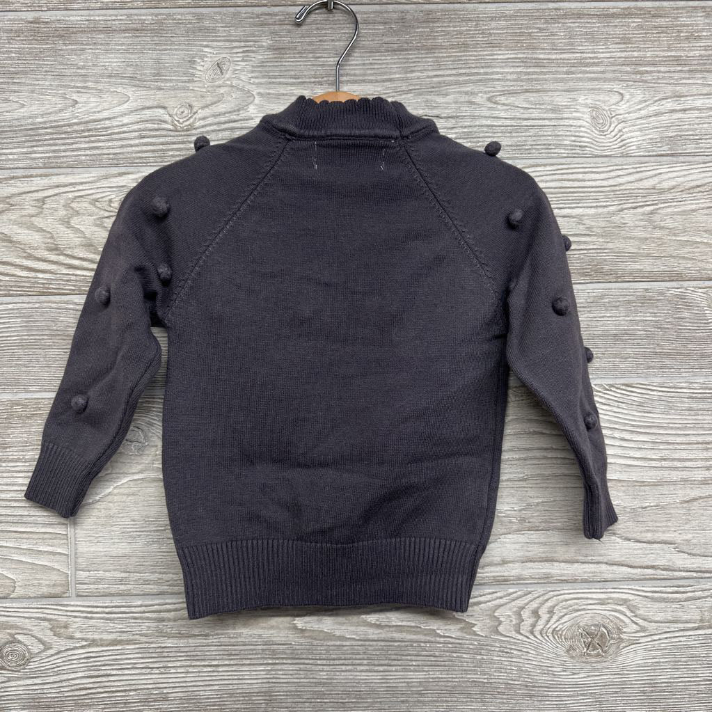 Mock Neck Sweater Poms 3t