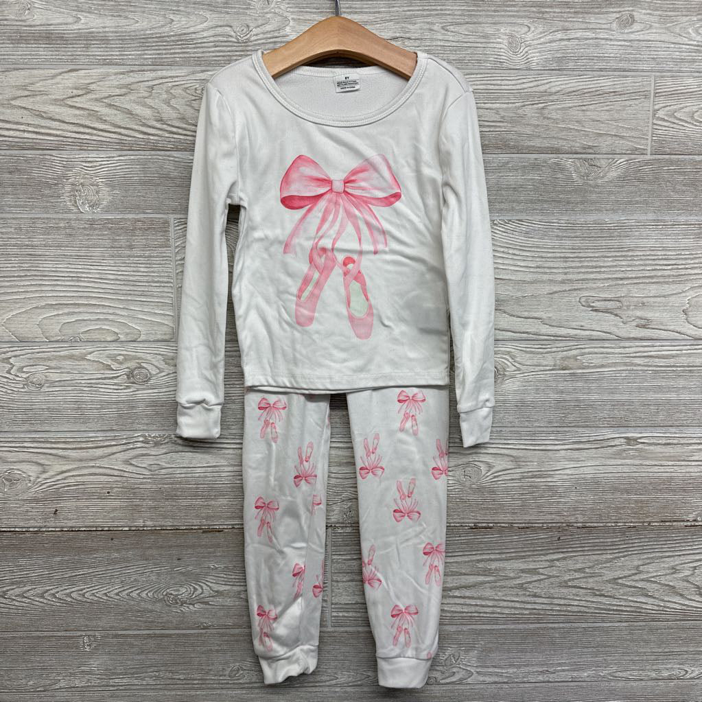 2 Pc LS PJs Bows Ballet Shoes 8